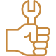 hand holding wrench icon