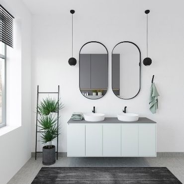 A white colored cabinet can make your bathroom look more spacious and modern