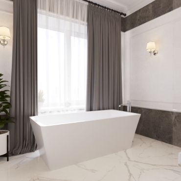 White bathroom with a sinki-n tub