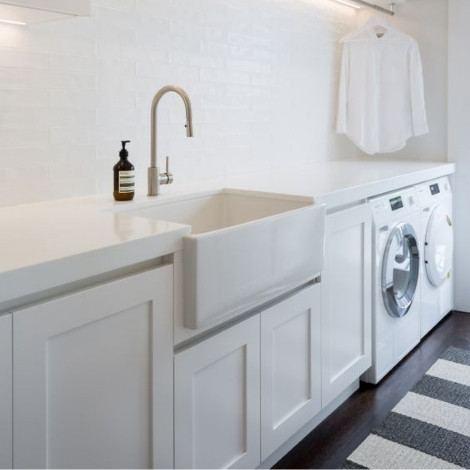 White Laundry with a functional sink