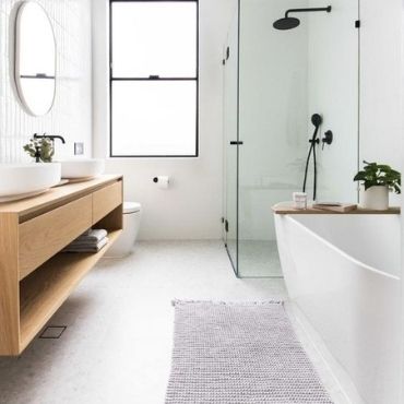 Minimal White Spa Bathroom with a contemporary design
