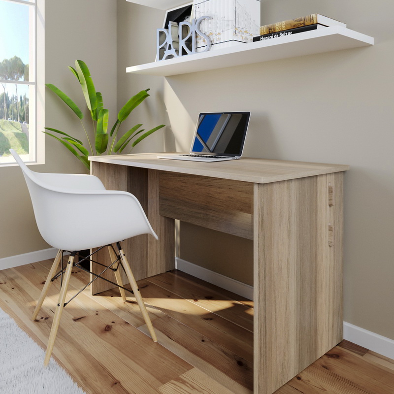 woodgrain coloured office desk