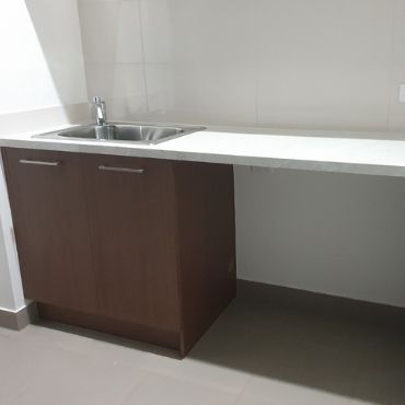 laundry benchtop with a cabinet for storage purpose