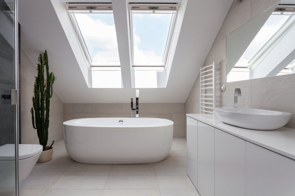 Skylight in bathroom